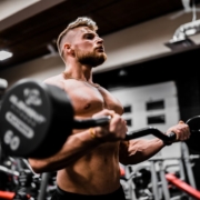 Man performing a bench press