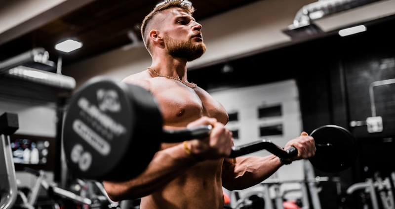 Man performing a bench press